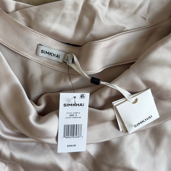 Simkhai Alice Draped One Shoulder Top in Champagne, size S, NWT - Picture 4 of 8